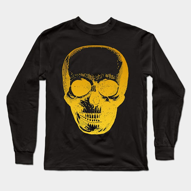 Fingerprint golden Skull Long Sleeve T-Shirt by It'sMyTime